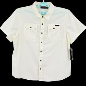 Free Country Men's White Ivory Expedition Shirt XXL Nylon‎ Moisture Wicking NWT
